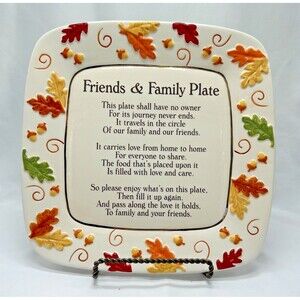 QSL Original Friends & Family Giving/Sharing Plate - Thanksgiving Platter 12x12"